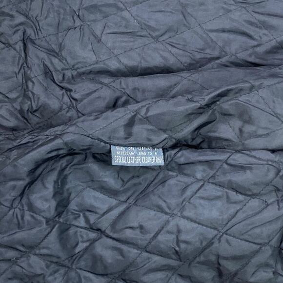 Vintage Street Legal Genuine Leather Jacket Jet Black Insulated Full Zip 90s - Picture 6 of 8